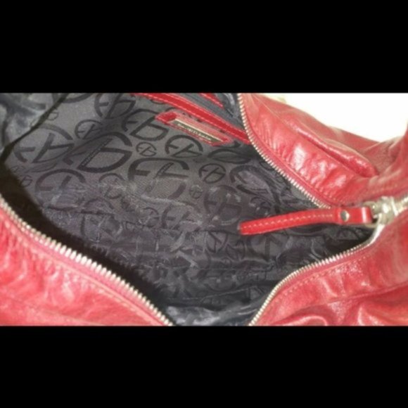SOLD Francesco Biasia Shoulder Bag Purse Red Leather - Picture 7 of 8